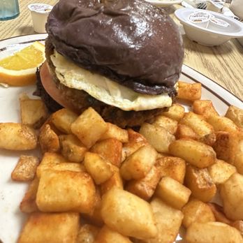 BabyStacks Cafe - Mountains Edge - longanesia burger on an ube bun - Breakfast & Brunch Near Me - Las Vegas, Nevada BabyStacks Cafe - Mountains Edge - longanesia burger on an ube bun - Breakfast & Brunch Near Me - Las Vegas, Nevada