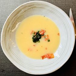 Origens Restaurante - White bean soup over collard greens starter.
