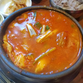 Daol Tofu - Kimchi and pork tofu soup; very flavorful and very thick soup - Korean Near Me - Oakland, California Daol Tofu - Kimchi and pork tofu soup; very flavorful and very thick soup - Korean Near Me - Oakland, California