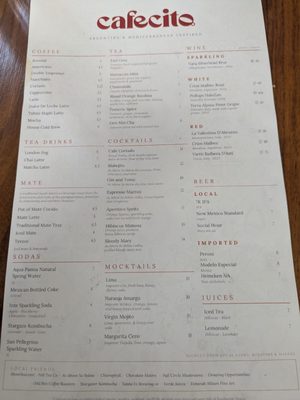 Menu photo 1 Cafecito Santa Fe, NM Menu photo 1 Cafecito Santa Fe, NM