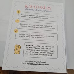 Kaya Bakery - Instructions