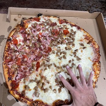 Bino's Pizza - 20" half meat lovers half BYO ricotta sausage garlic - Chicken Wings Near Me - Kiowa, Colorado