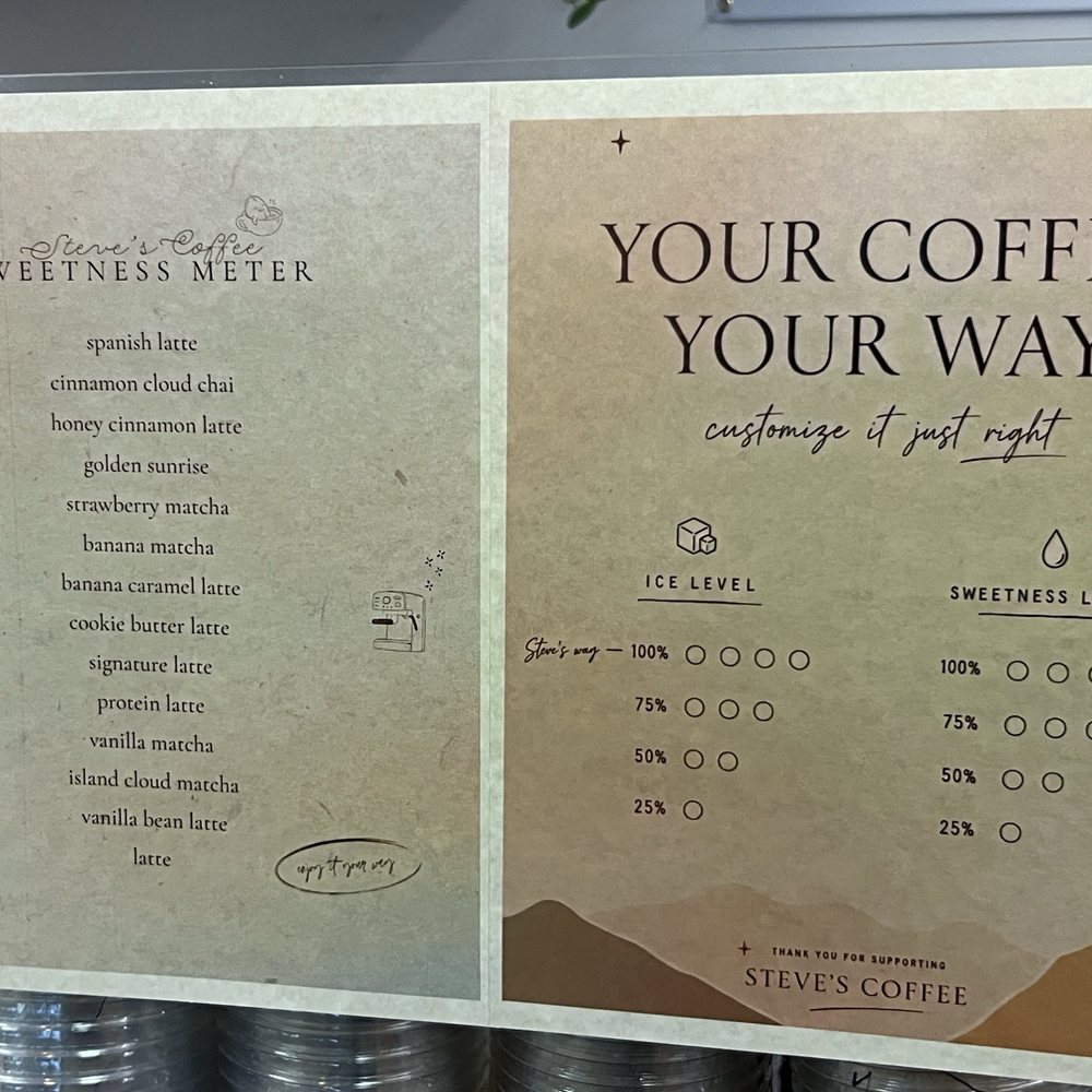 Steve's Coffee - Menu - Coffee & Tea Near Me - Rancho Cucamonga, California