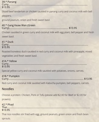 Menu photo 4 Thai Ocean Seattle, WA