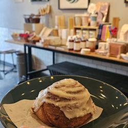First Village Coffee - Cinnamon bun, holiday market table