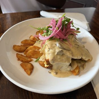 The Brunch Apothecary - Special on 5.2.26: some kind of egg casserole with country fried steak covered in the most delicious gravy. - Breakfast & Brunch Near Me - Dacula, Georgia