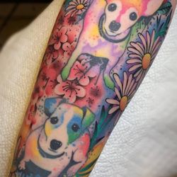 Phat Tats Tattoo and Piercings - Watercolor dogs by Stephen Mcdaniel