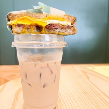 Wingen Bakery - Breakfast egg sandwich and iced vanilla latte - Bakeries Near Me - Livermore, California Wingen Bakery - Breakfast egg sandwich and iced vanilla latte - Bakeries Near Me - Livermore, California