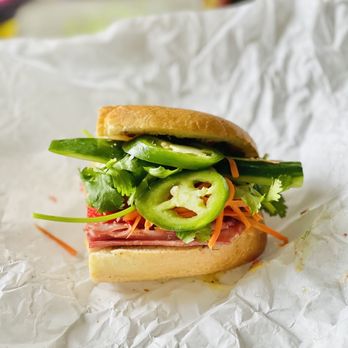 Hello Banh Mi - a sandwich on a piece of paper - Vietnamese Near Me - San Francisco, California Hello Banh Mi - a sandwich on a piece of paper - Vietnamese Near Me - San Francisco, California