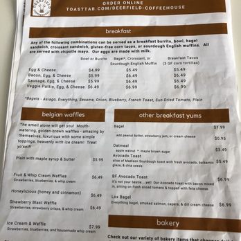 Deerfield Coffeehouse - Morning menu yum! - Coffee & Tea Near Me - Deerfield, Wisconsin