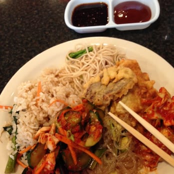 Kim Chee Restaurant - Plate load from the banchan AYCE food bar. Not bad at all! - Korean Near Me - Kailua, Hawaii