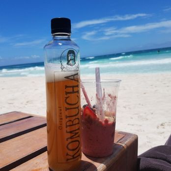 Raw Love - Refreshing Kombucha while I tan! - Vegan Near Me - Tulum, ROO