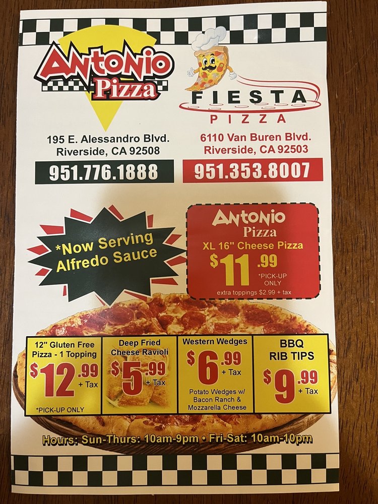 FIESTA PIZZA 32 Photos & 67 Reviews 6110 Van Buren Blvd, Riverside