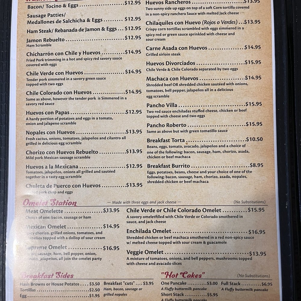 Menu Prices 5/24/24
