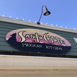 Santo Coyote Mexican Kitchen - The sign as seen from the street.