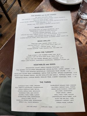 Menu photo 1 Fore Street Portland, ME Menu photo 1 Fore Street Portland, ME