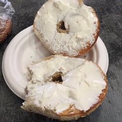 Yummy sesame bagel and cream cheese