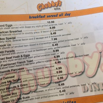 Chubby's Diner - 04.09.17  breakfast served all day - Breakfast & Brunch Near Me - Roseville, California