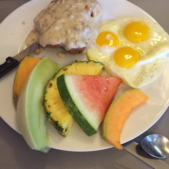 Bay Leaf Cafe - Country fried steak with fruit - Breakfast & Brunch Near Me - Concord, California Bay Leaf Cafe - Country fried steak with fruit - Breakfast & Brunch Near Me - Concord, California