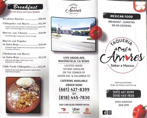 Menu photo 8 Taqueria Mil Amores Bakersfield, CA