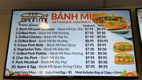 Menu photo 8 Banh Mi Land Lynnwood, WA