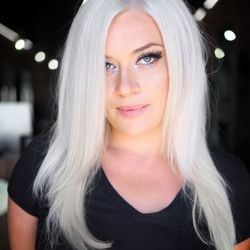 Full platinum ice blonde.