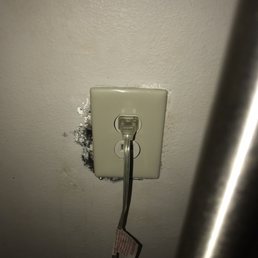 Electrical outlet surrounded by mold and dripping water from it Electrical outlet surrounded by mold and dripping water from it