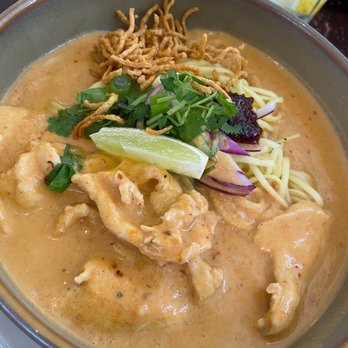 Thai D Jing - Khao Soi with chicken perfect amount of spice and so delicious! - Thai Near Me - Gretna, Louisiana