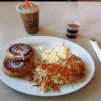Farmer Boys - Cinna Roll french toast platter! with hash browns & I ordered egg whites! So you can modify your food! & A vanilla brew! - Breakfast & Brunch Near Me - Las Vegas, Nevada Farmer Boys - Cinna Roll french toast platter! with hash browns & I ordered egg whites! So you can modify your food! & A vanilla brew! - Breakfast & Brunch Near Me - Las Vegas, Nevada