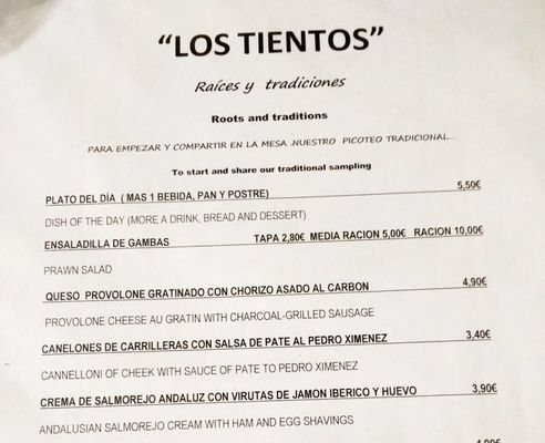 Menu photo 4 Los Tientos Huelva, H