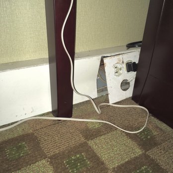 Super 8 by Wyndham White River Junction - Looks like a safety or fire hazard where the tv is plugged in - Hotels Near Me - White River Jct, Vermont Super 8 by Wyndham White River Junction - Looks like a safety or fire hazard where the tv is plugged in - Hotels Near Me - White River Jct, Vermont