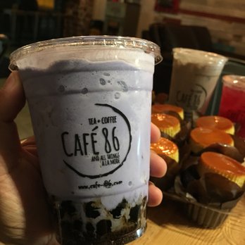 Cafe 86 - Get the Ube Monster with boba if you're looking for a sweeter ube drink dessert - Desserts Near Me - Artesia, California Cafe 86 - Get the Ube Monster with boba if you're looking for a sweeter ube drink dessert - Desserts Near Me - Artesia, California