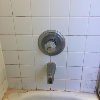 Grout Works LLC - BEFORE: Old and dirty grout and no caulking. - Grout Services Near Me Grout Works LLC - BEFORE: Old and dirty grout and no caulking. - Grout Services Near Me