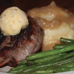 Rachael's Sports Food & Fun - My favorite deal on the menu: the bacon wrapped sirloin. Jessie would eat this every day.