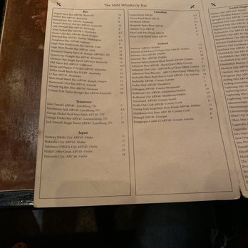 The Stihl Whiskey Bar - Menu - Whiskey Bars Near Me - Bend, Oregon