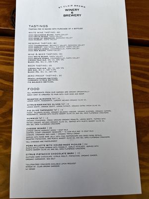 Menu photo 3 St Clair Brown Winery & Brewery Napa, CA Menu photo 3 St Clair Brown Winery & Brewery Napa, CA