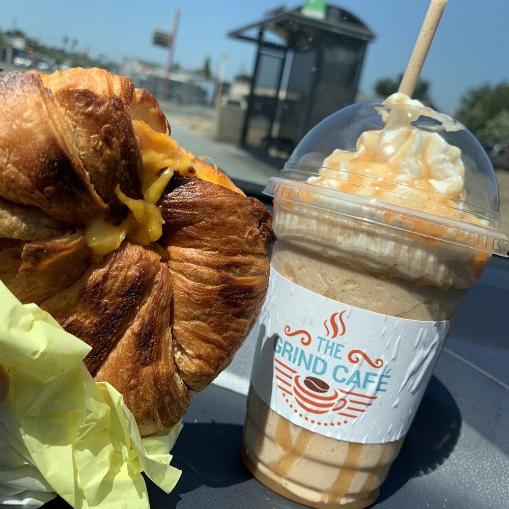 The Grind Cafe - Ham and cheese croissant and caramel blended - Coffee & Tea Near Me - Vallejo, California The Grind Cafe - Ham and cheese croissant and caramel blended - Coffee & Tea Near Me - Vallejo, California