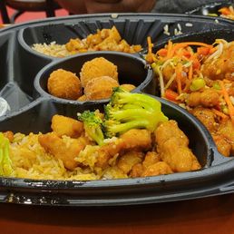 The feast comes with a lot of food.