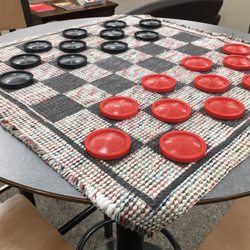 Columbia Public Library - Checkers ready for play.