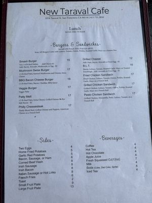 Menu photo 2 New Taraval Cafe San Francisco, CA Menu photo 2 New Taraval Cafe San Francisco, CA