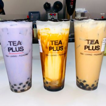 Tea Plus - L-R Taro, Brown Sugar Latte and Black Milk Tea   yum! - Bubble Tea Near Me - Davie, Florida