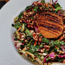 Goat cheese, kale, brussel sprouts salad