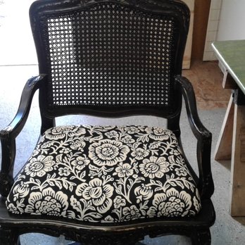 Custom Shop - antique hand cane seat replaced with removable custom designed seat - Furniture Reupholstery Near Me - Carson City, Nevada