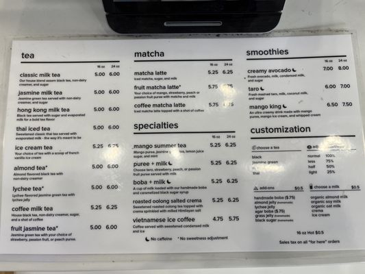 Menu photo 1 Bobaville Daly City, CA