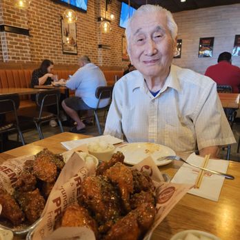 Pelicana Chicken - Dad with food - Korean Near Me - San Antonio, Texas Pelicana Chicken - Dad with food - Korean Near Me - San Antonio, Texas