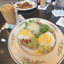 I had the avocado toast (with poached eggs) and my daughter got a mushroom toast dish. I had the avocado toast (with poached eggs) and my daughter got a mushroom toast dish.