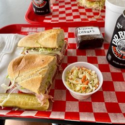 Joe's Royal Sun Sandwich w/ coleslaw, Root beer and homemade brownie. Joe's Royal Sun Sandwich w/ coleslaw, Root beer and homemade brownie.