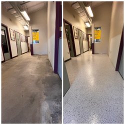 Humane Society of the Palouse - Before and after photos of a recent renovation in our main lobby - new flooring! Much easier to clean, and so beautiful.
