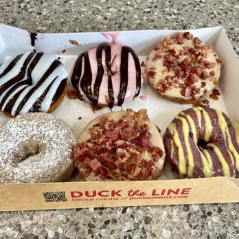 Duck Donuts - Half dozen custom made donuts! So good, warm and delish! Nuke them for a few seconds next day and they're good as new! - Donuts Near Me - Woodbridge, Virginia Duck Donuts - Half dozen custom made donuts! So good, warm and delish! Nuke them for a few seconds next day and they're good as new! - Donuts Near Me - Woodbridge, Virginia