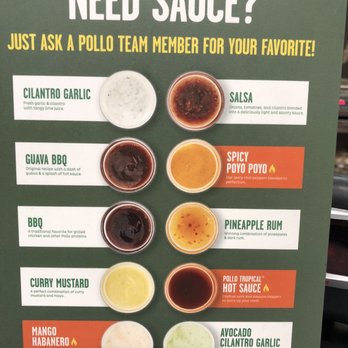 Pollo Tropical - They were OUT of 9 of the 10 sauces. - Fast Food Near Me - Miami, Florida Pollo Tropical - They were OUT of 9 of the 10 sauces. - Fast Food Near Me - Miami, Florida